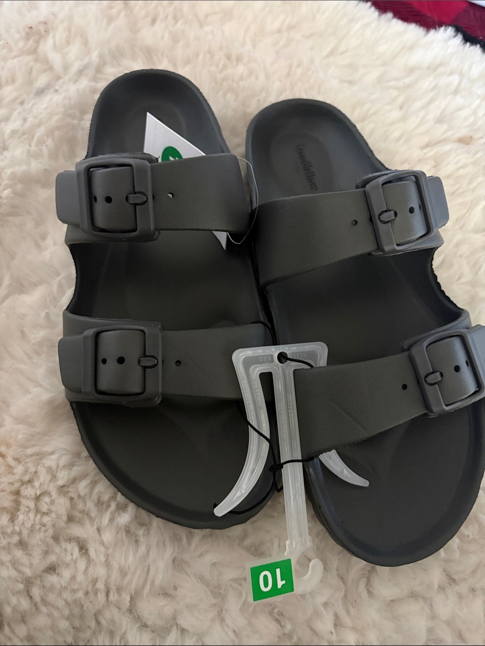 Goodfellow & Co Black Dual-Buckle Slide Sandals - Picture 2 of 3